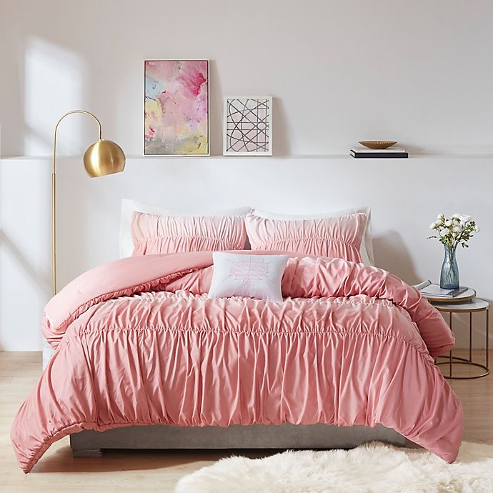 slide 1 of 6, Intelligent Design Ellen Full/Queen Duvet Cover Set - Blush, 3 ct