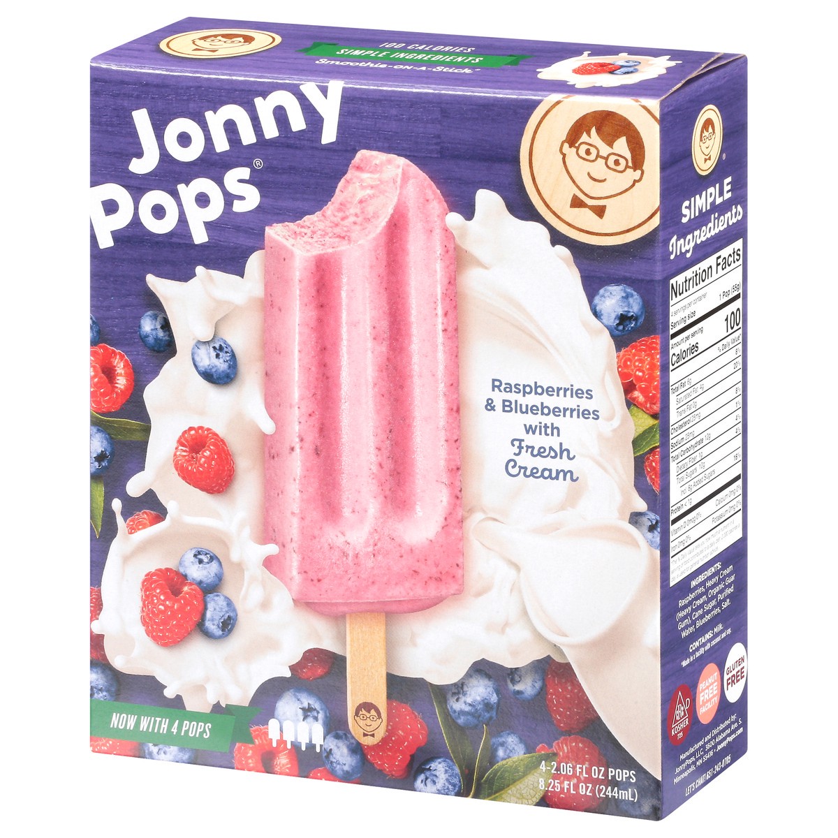 slide 14 of 14, Jonny Pops Raspberries & Blueberries Pops, 1 ct