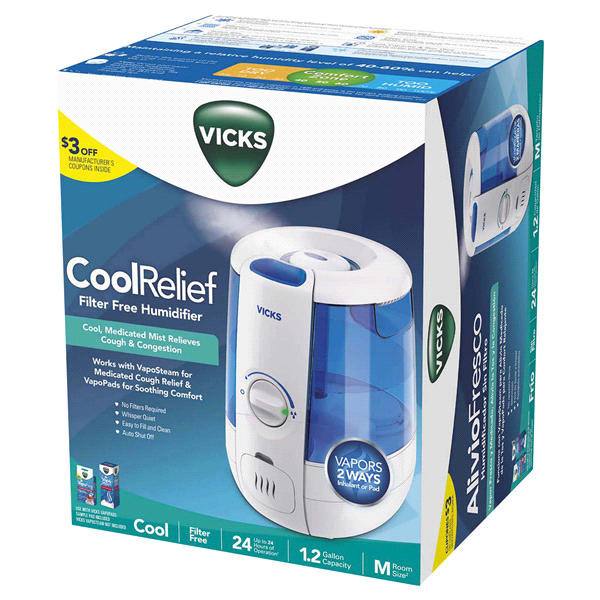 slide 1 of 21, Vicks Cool Relief Filter Free Humidifier, 1 ct