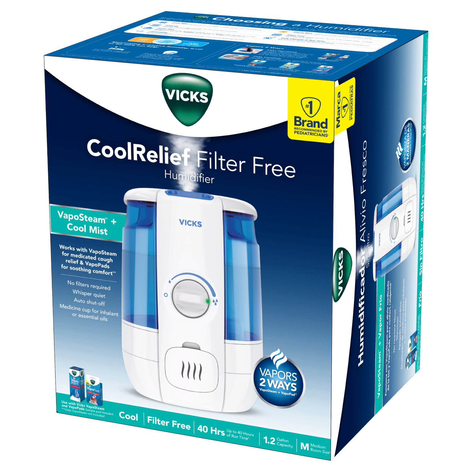 slide 1 of 4, Vicks Cool Relief Filter Free Humidifier, 1 ct