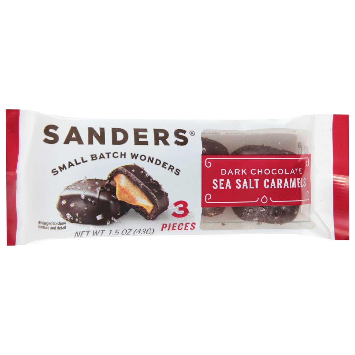 slide 6 of 9, Sanders Dark Chocolate Sea Salt Caramels 3 ea, 1.5 oz