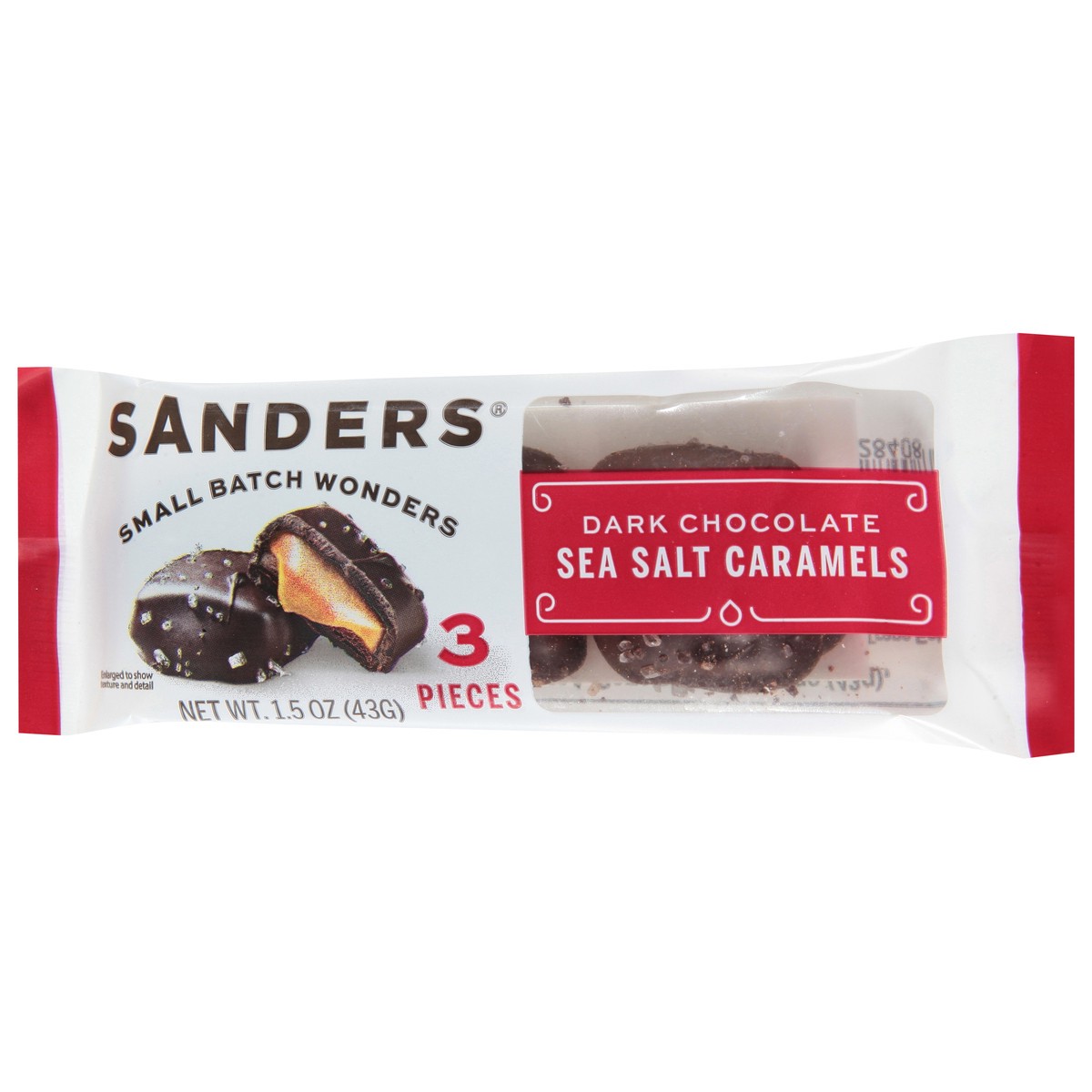 slide 9 of 9, Sanders Dark Chocolate Sea Salt Caramels 3 ea, 1.5 oz