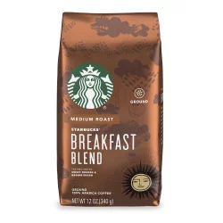 Starbucks Medium Roast Ground Coffee, Breakfast Blend, 100% Arabica