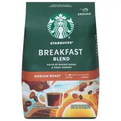 Starbucks Ground Coffee, Medium Roast Coffee, Breakfast Blend, 100% Arabica, 1 Bag - 12 oz