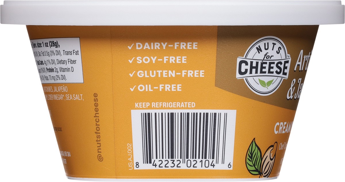 slide 5 of 13, Nuts for Cheese Creamy Artichoke & Jalapeno Cashew Dip 7.4 oz, 7.4 oz