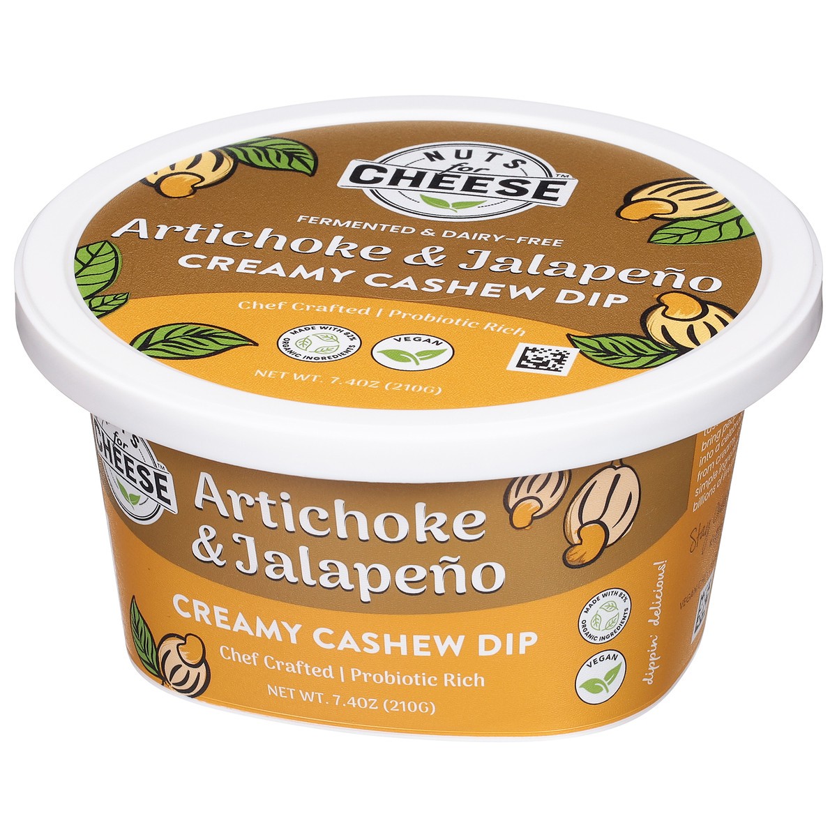 slide 6 of 13, Nuts for Cheese Creamy Artichoke & Jalapeno Cashew Dip 7.4 oz, 7.4 oz
