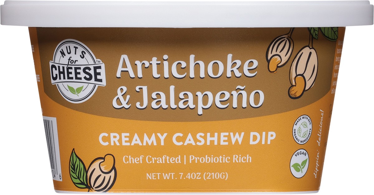 slide 7 of 13, Nuts for Cheese Creamy Artichoke & Jalapeno Cashew Dip 7.4 oz, 7.4 oz