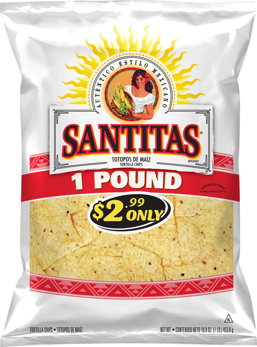 slide 3 of 3, Santitas Tortilla Chips 16 Oz, 16 oz