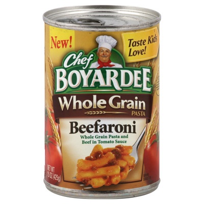 slide 1 of 6, Chef Boyardee Whole Grain Pasta Beefaroni in Tomato Sauce, 15 oz