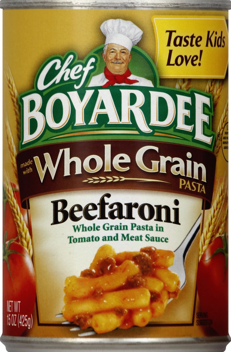 slide 5 of 6, Chef Boyardee Whole Grain Pasta Beefaroni in Tomato Sauce, 15 oz