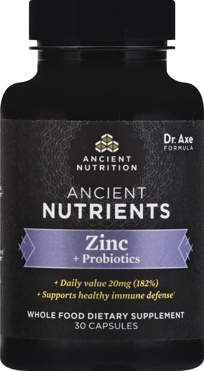 slide 8 of 9, Ancient Nutrition Ancient Nutrients Capsules Zinc + Probiotics 30 ea, 30 ct