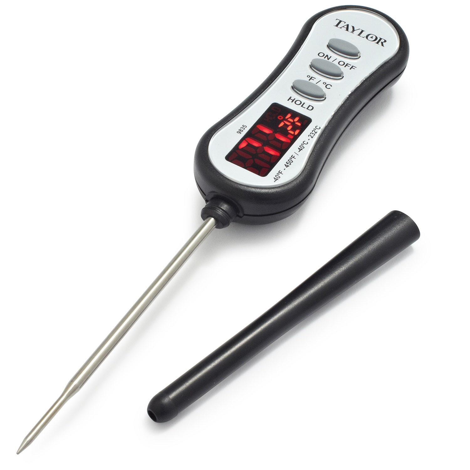 slide 1 of 1, Taylor Digital Instant-Read Thermometer with LED Readout, 1 ct