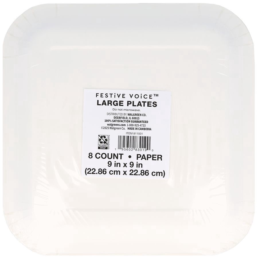 slide 2 of 3, Festive Voice Plates Confetti Large, 8 ct