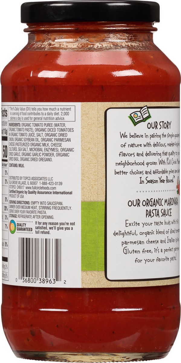 slide 7 of 9, Full Circle Market Organic Marinara Pasta Sauce 24 oz, 24 oz