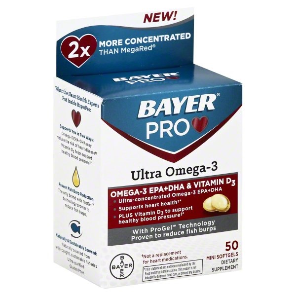 slide 1 of 1, Bayer Ultra Omega-3 50 ea, 50 ct