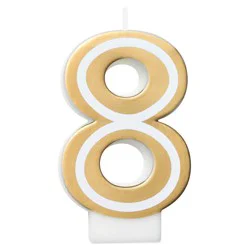 American Greetings Gold Birthday Number Candle - 8
