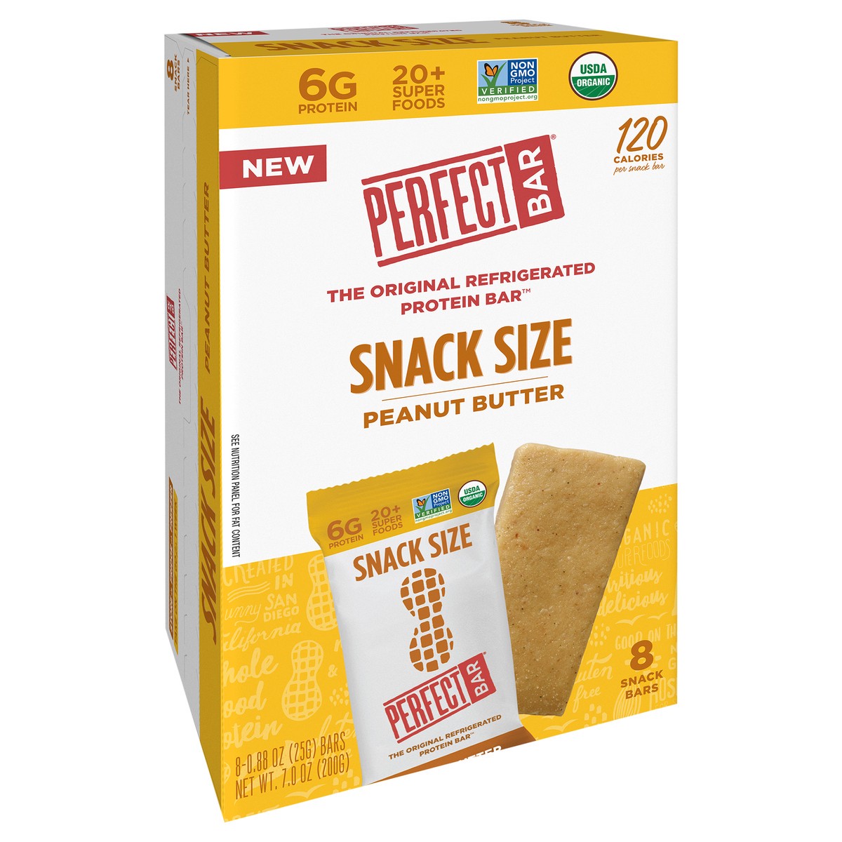 slide 6 of 9, Perfect Bar Mini Gluten-Free Peanut Butter Protein Bar, Organic, 8 count, .88 oz, 8 ct