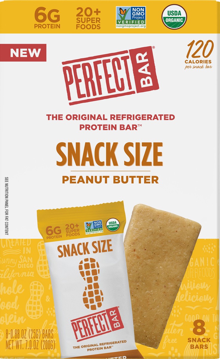 slide 8 of 9, Perfect Bar Mini Gluten-Free Peanut Butter Protein Bar, Organic, 8 count, .88 oz, 8 ct
