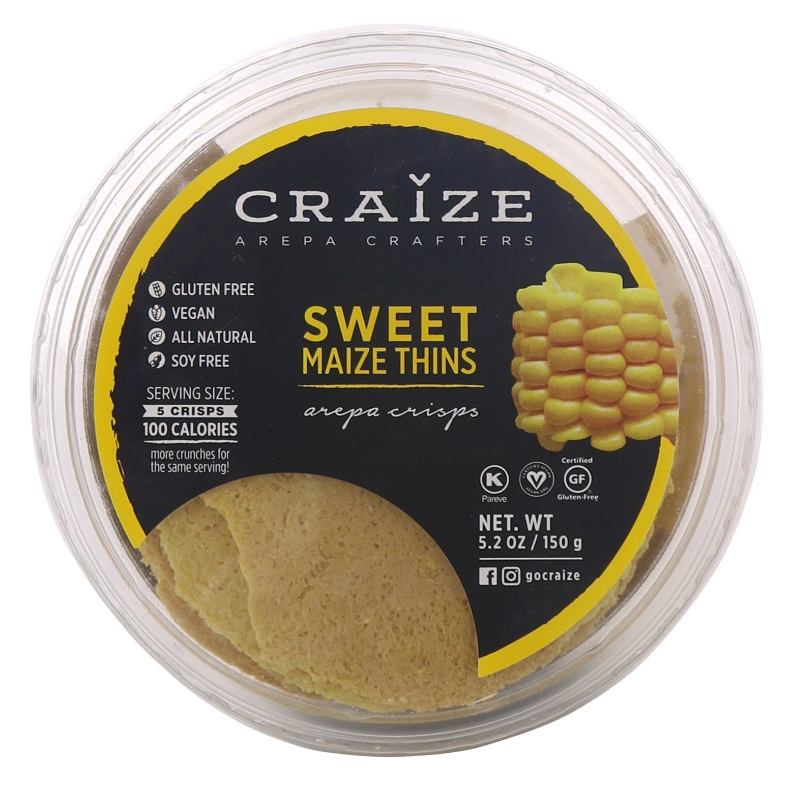 slide 1 of 1, Craize Sweet Arepas, 5.2 oz