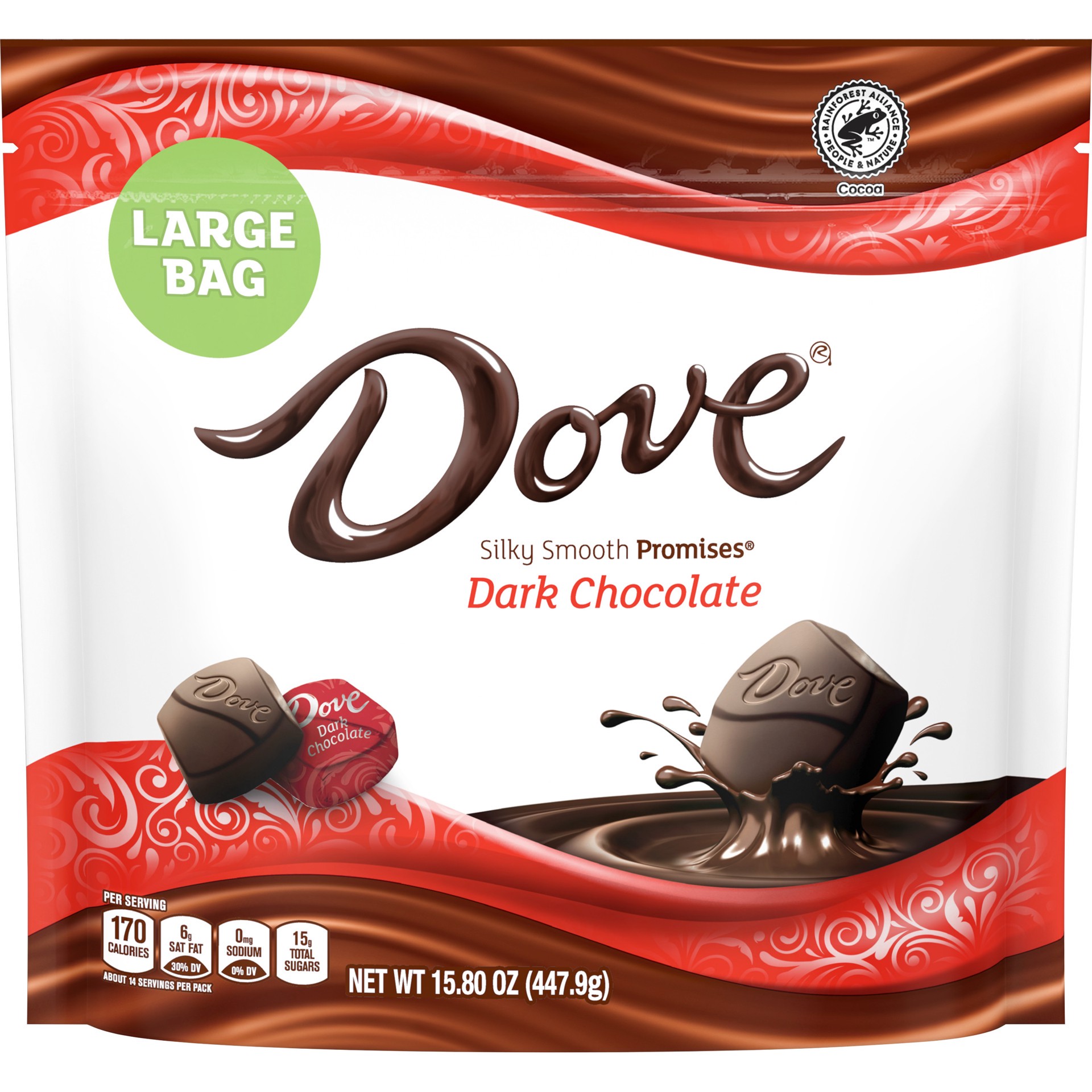 slide 1 of 5, DOVE PROMISES Dark Chocolate Candy Individually Wrapped, 15.8 oz Bag, 15.8 oz