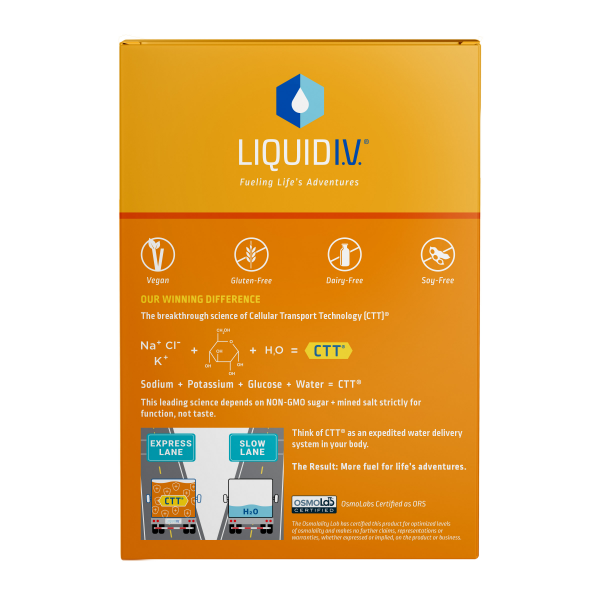 slide 4 of 4, Liquid I.V. Hydration Multiplier +Immune Support - Tangerine - Hydration Powder Packets | Electrolyte Powder Drink Mix | Convenient Single-Serving Sticks | Non-GMO | 15 Sticks, 8.46 oz