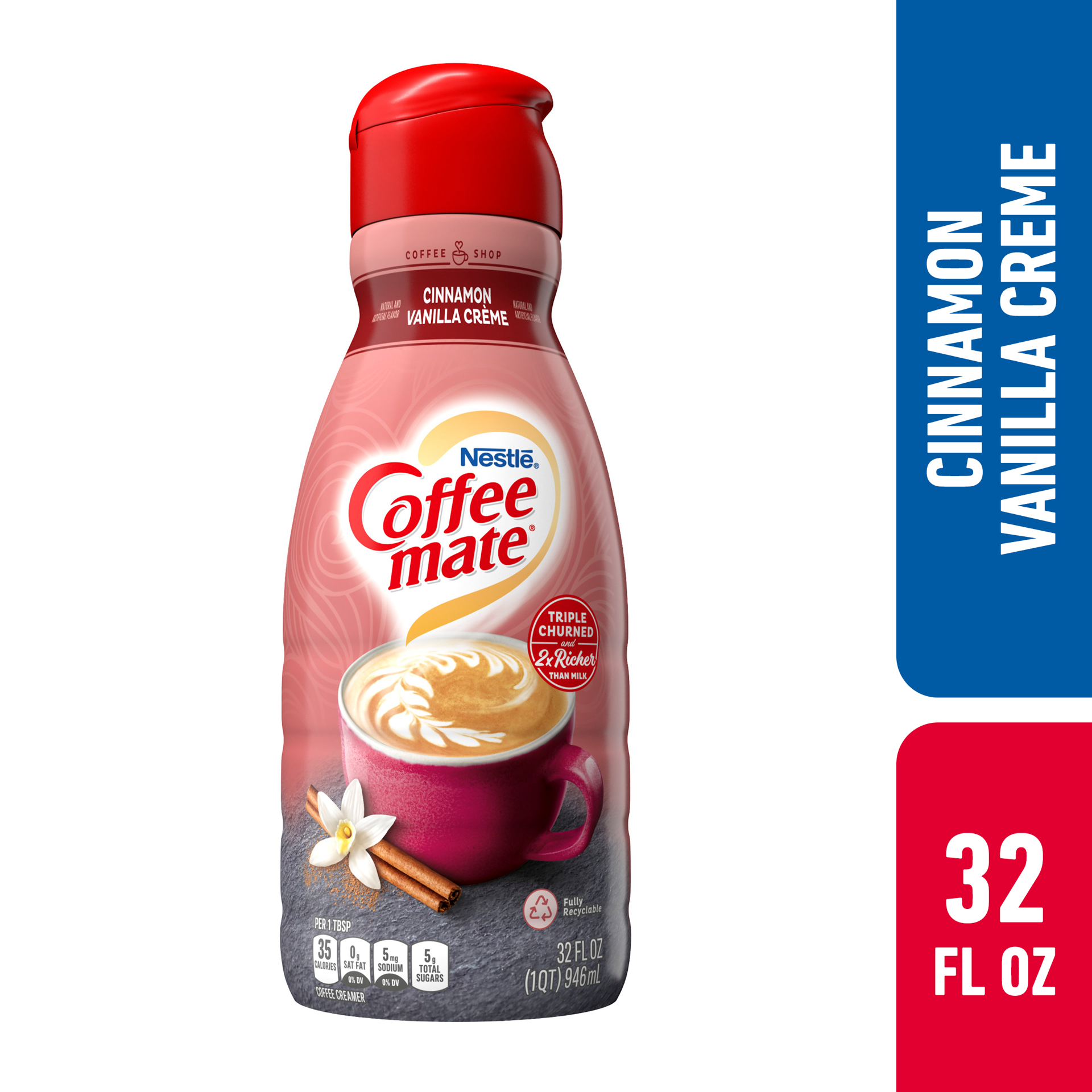 slide 1 of 6, Coffee mate Nestle Coffee mate Duo Cinnamon and Vanilla Creme Liquid Coffee Creamer, 32 oz