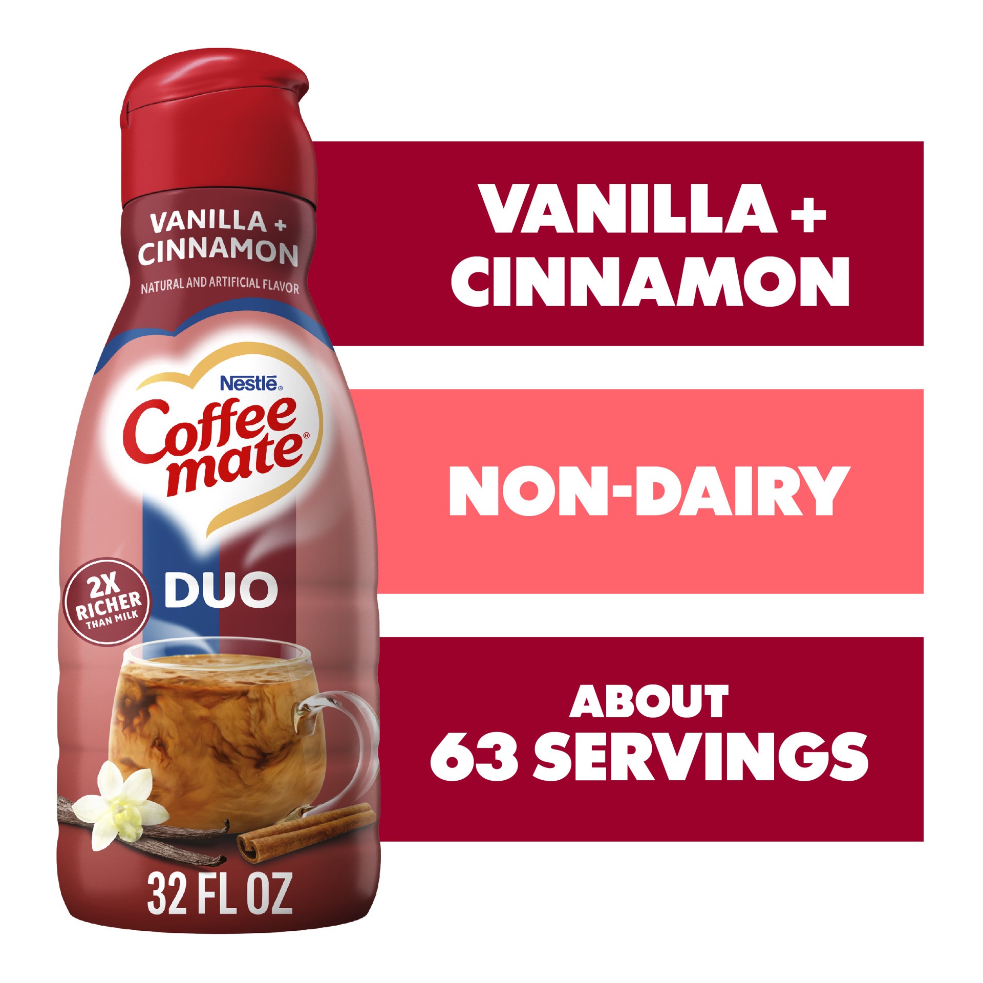 slide 1 of 6, Coffee-Mate Nestle Coffee Mate Cinnamon Vanilla Creme Liquid Coffee Creamer 32 fl oz., 32 fl oz