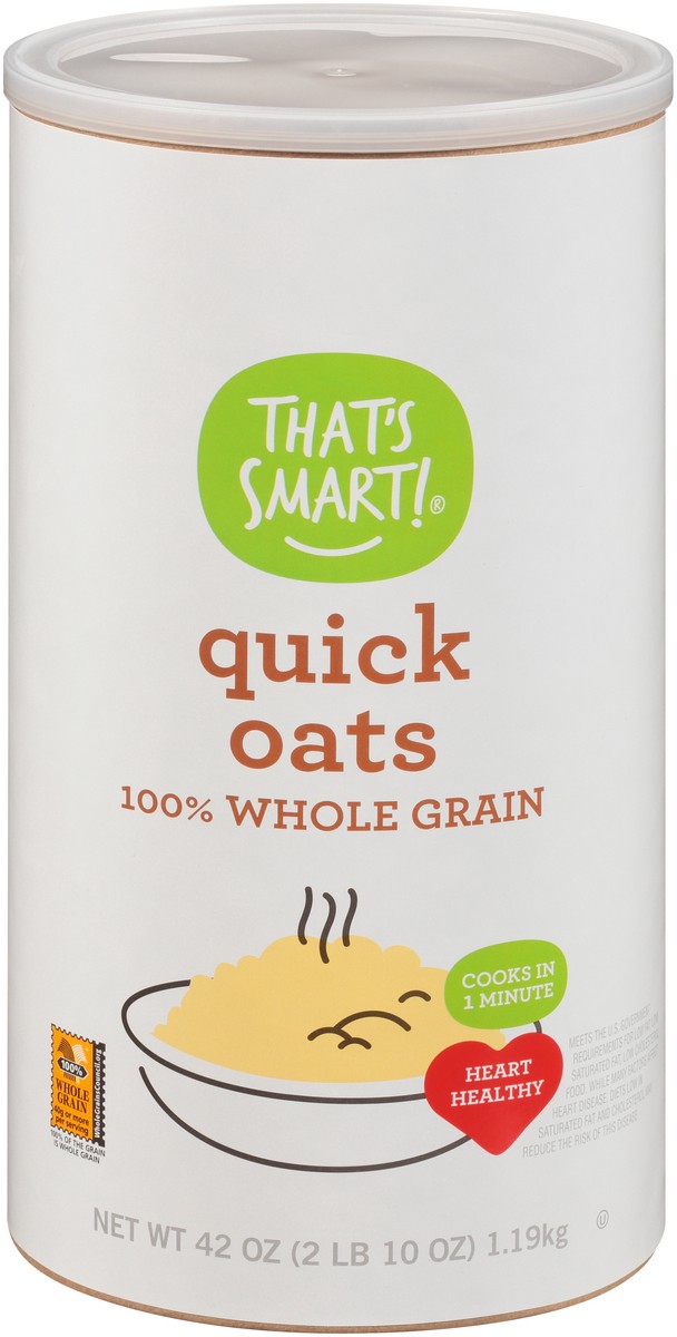slide 11 of 15, That's Smart! 100% Whole Grain Quick Oats, 42 oz