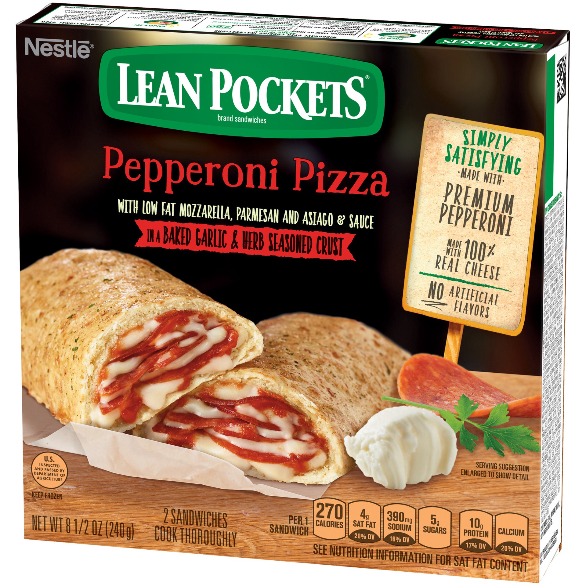 slide 7 of 10, Lean Pockets Pepperoni Pizza Stuffed Sandwiches, 2 ct
