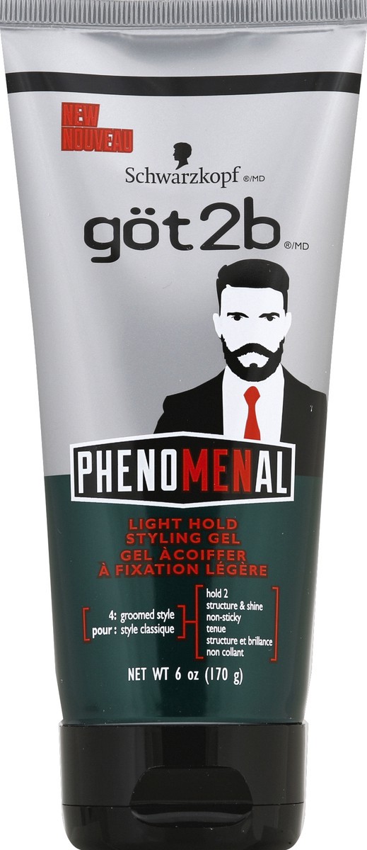 slide 5 of 6, göt2b Schwarzkopf Got2b Phenomenal Light Hold Styling Gel, 6 oz