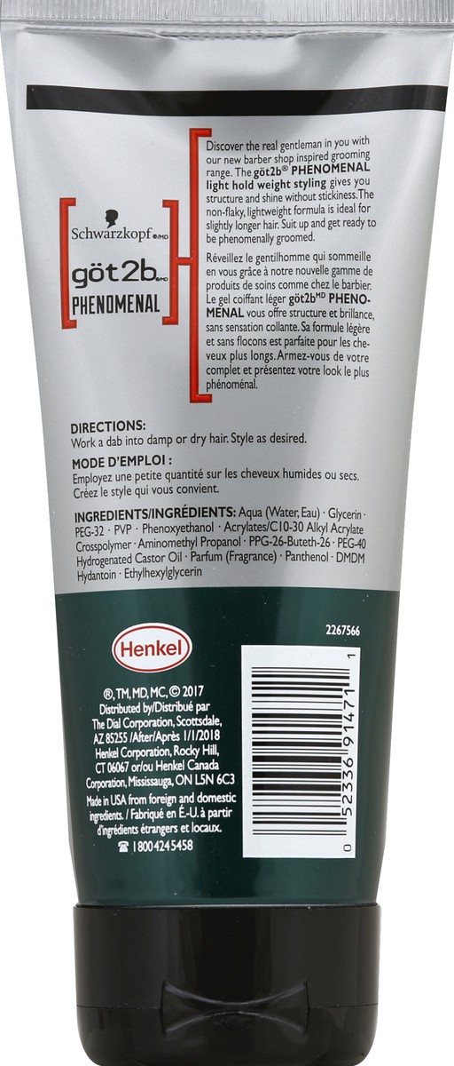 slide 6 of 6, göt2b Schwarzkopf Got2b Phenomenal Light Hold Styling Gel, 6 oz