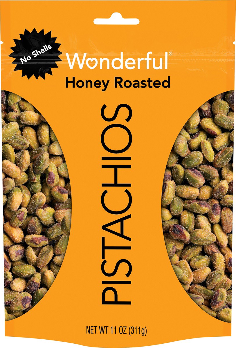 slide 2 of 3, Wonderful No Shells Honey Roasted Pistachios 11 oz, 11 oz