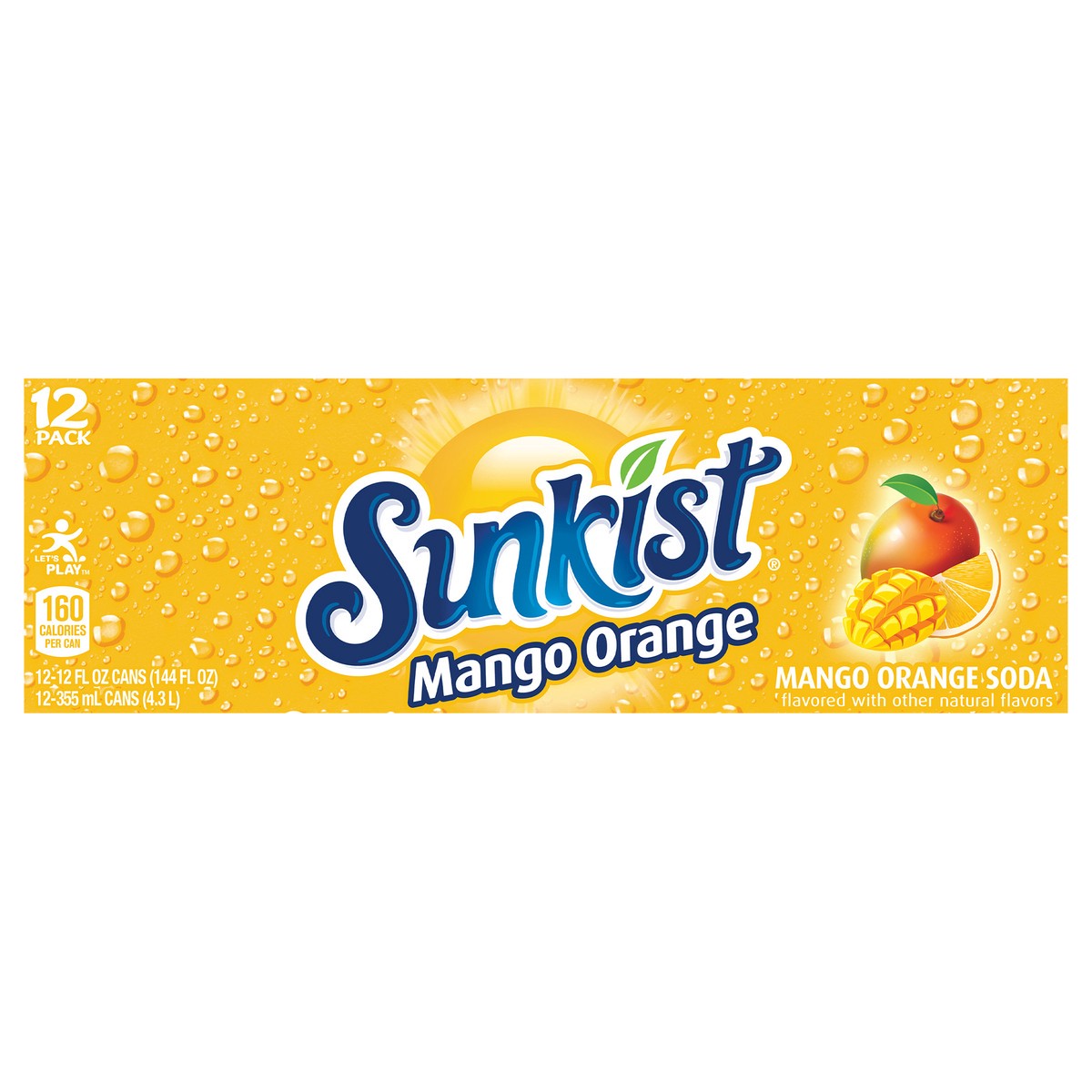 slide 1 of 13, Sunkist mango orange 12oz 12pk, 12 ct; 12 fl oz