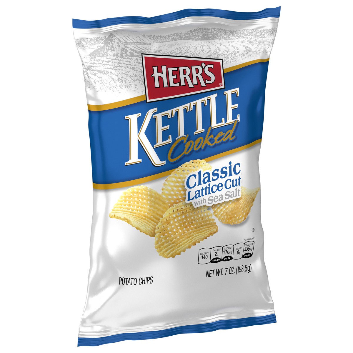 slide 8 of 14, Herr's Kettle Cooked Classic Lattice Cut with Sea Salt Potato Chips with Sea Salt 7 oz, 7 oz