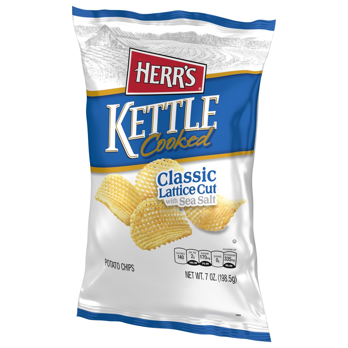 slide 13 of 14, Herr's Kettle Cooked Classic Lattice Cut with Sea Salt Potato Chips with Sea Salt 7 oz, 7 oz