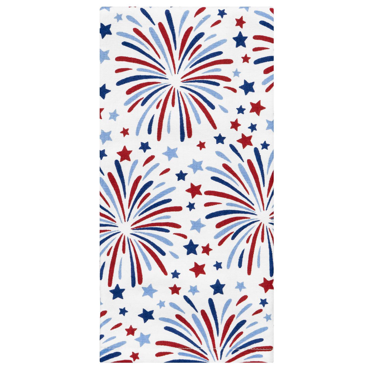 slide 1 of 2, Meijer Corporate Seasonal Mcs Americana Fireworks White Kitchen Towel, 16 In X 26 In, 1 ct