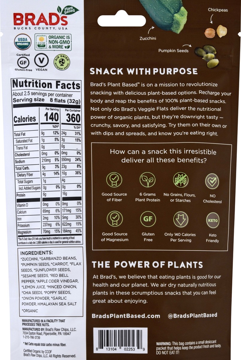 slide 7 of 12, Brad's Everything Zucchini Veggie Flats 3 oz, 3 oz