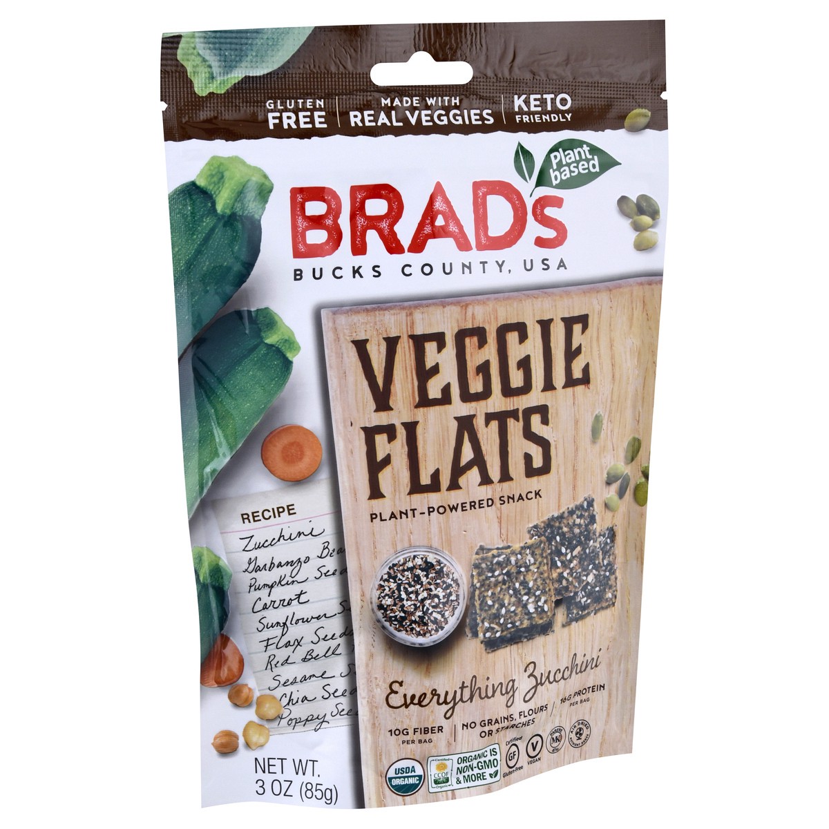 slide 11 of 12, Brad's Everything Zucchini Veggie Flats 3 oz, 3 oz