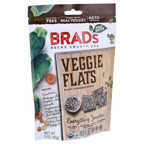 slide 1 of 1, Brad's Brads Veggie Flats, Everything Zucchini, 3 oz