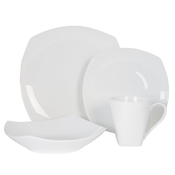 slide 1 of 2, Nevaeh White by Fitz and Floyd Soft Square Place Setting, 4 ct