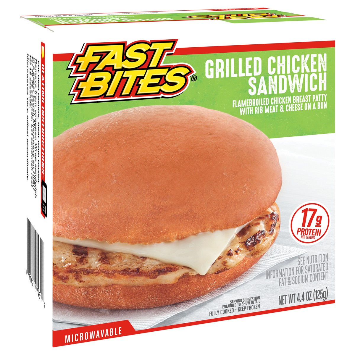 slide 2 of 11, Fast Bites Flamebroiled Grilled Chicken Sandwich, 4.4 oz