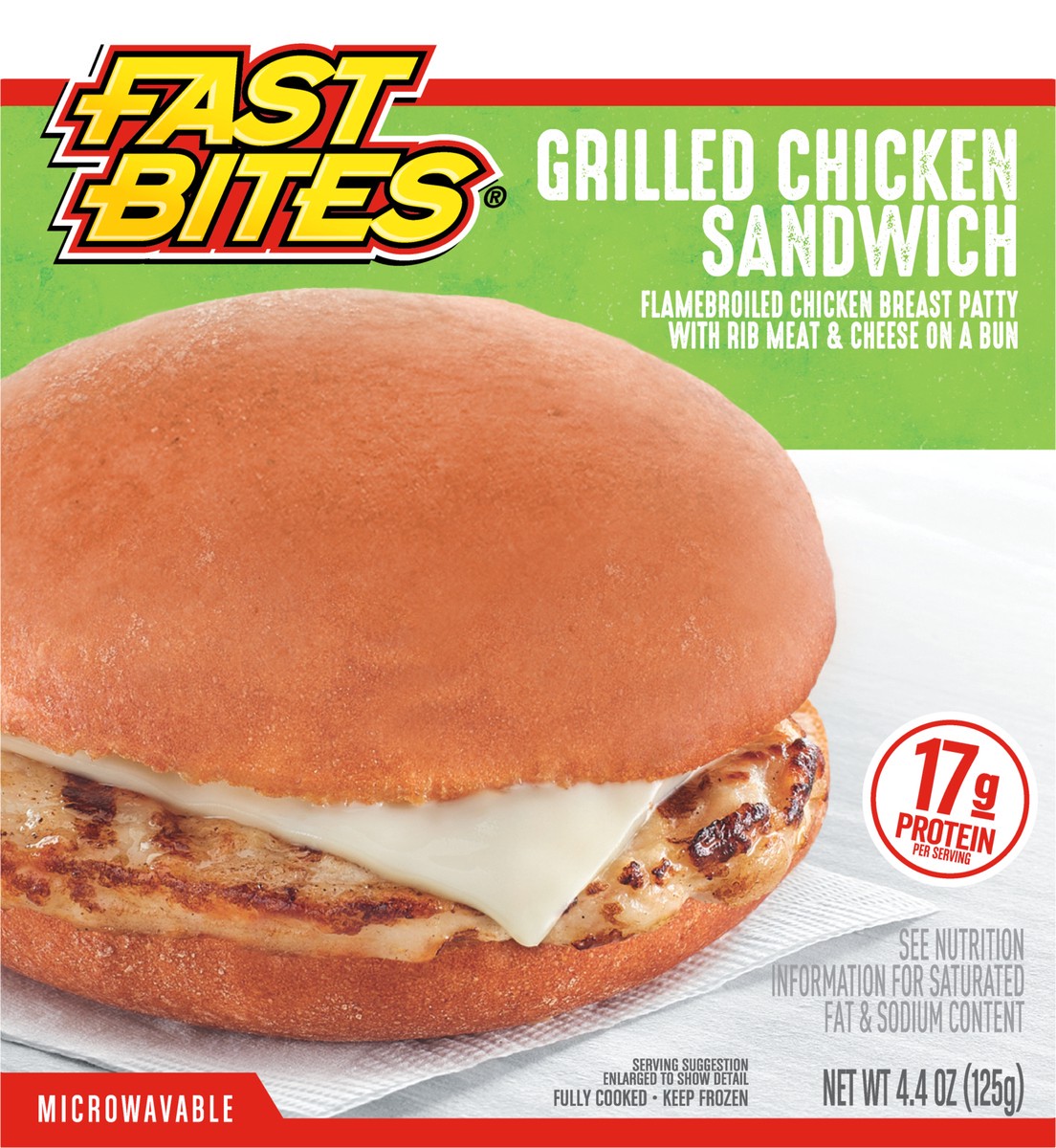 slide 9 of 11, Fast Bites Flamebroiled Grilled Chicken Sandwich, 4.4 oz