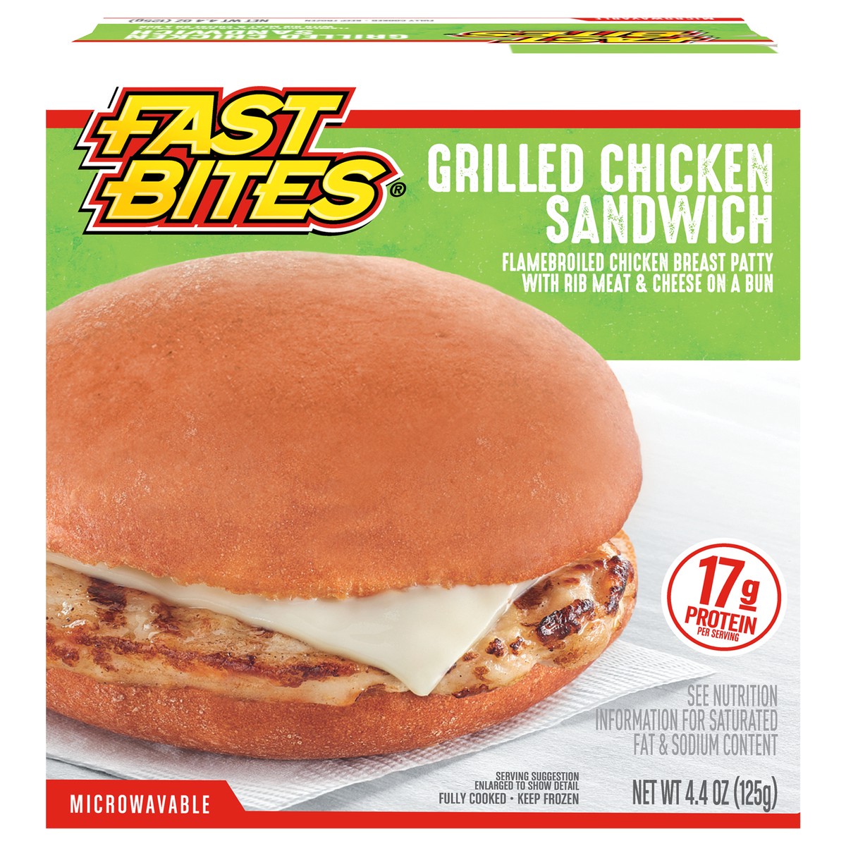 slide 11 of 11, Fast Bites Flamebroiled Grilled Chicken Sandwich, 4.4 oz