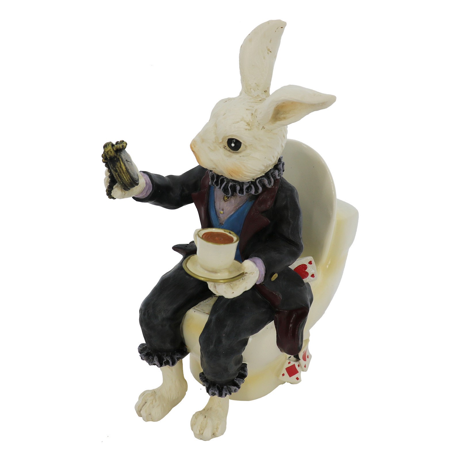 slide 3 of 4, 7.25" White Rabbit On A Toilet Tabletop Decor By Ashland, 7.25 in