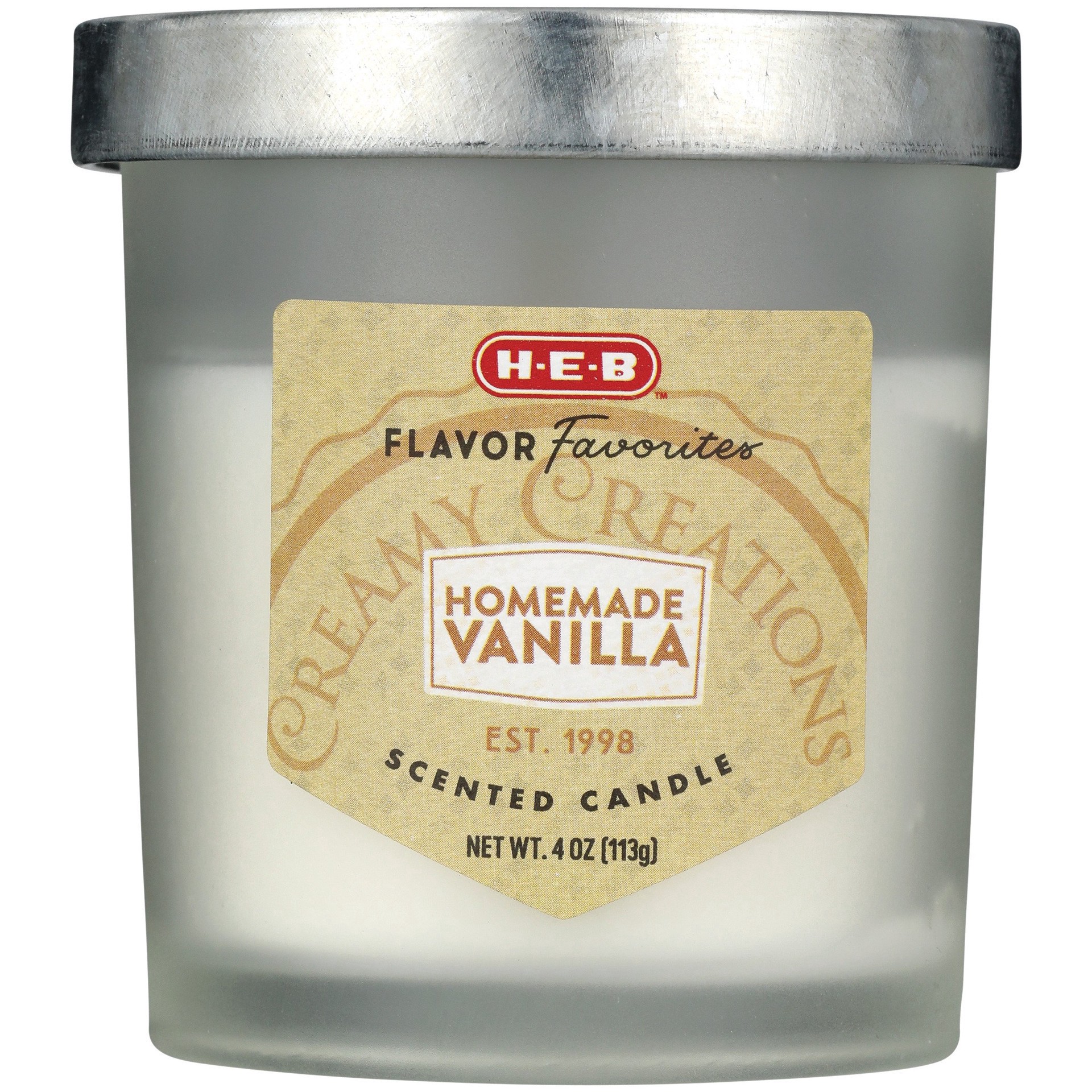 slide 1 of 1, H-E-B Flavor Favorites Homemade Vanilla Ice Cream Scented Candle, 4 oz
