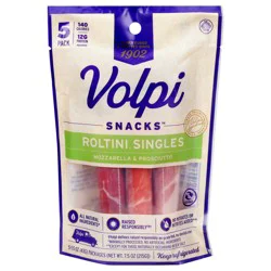 Volpi Keto-Friendly Volpi Roltini Singles with Mozzarella & Prosciutto 5pk