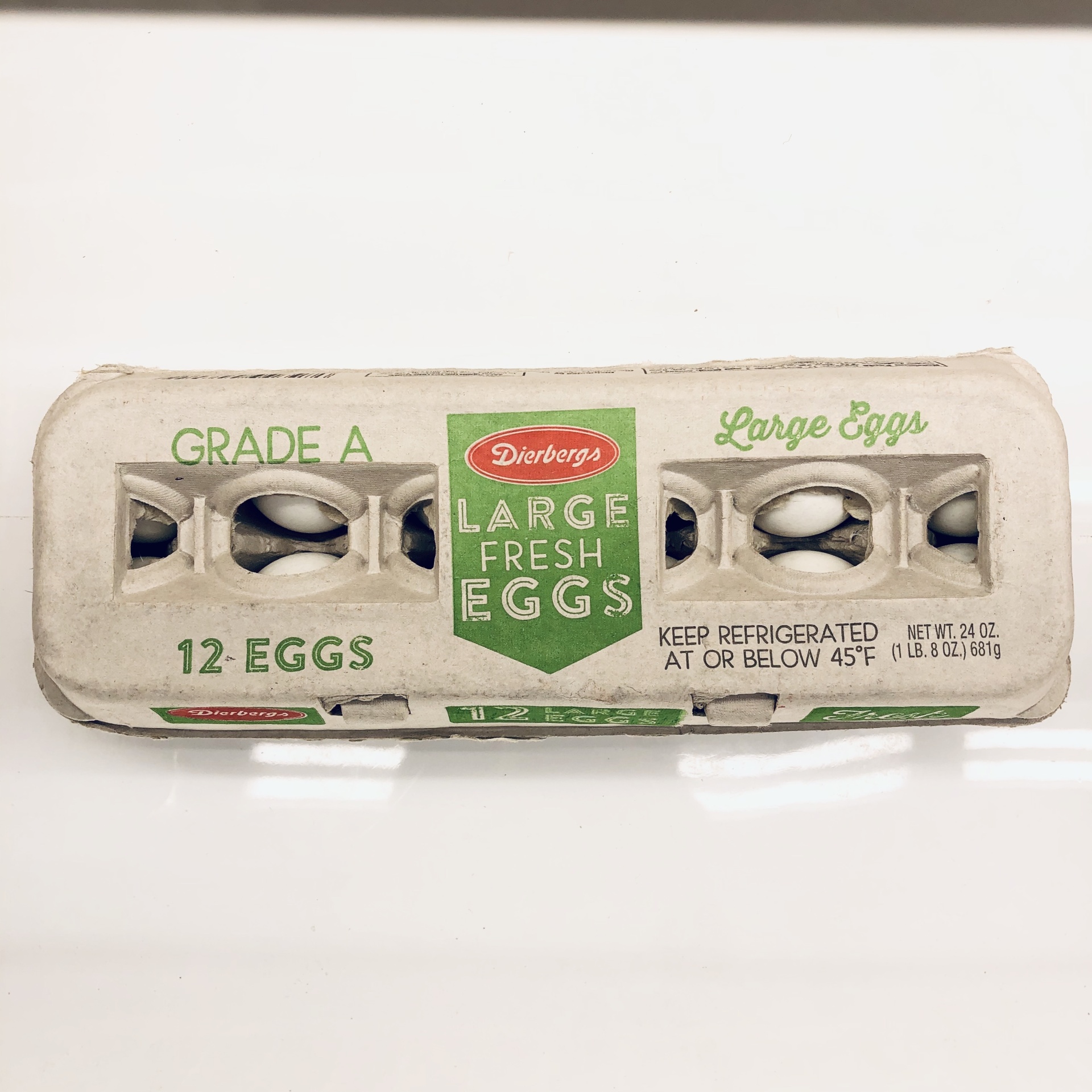 slide 1 of 1, Dierbergs Large Grade A Eggs, 12 ct