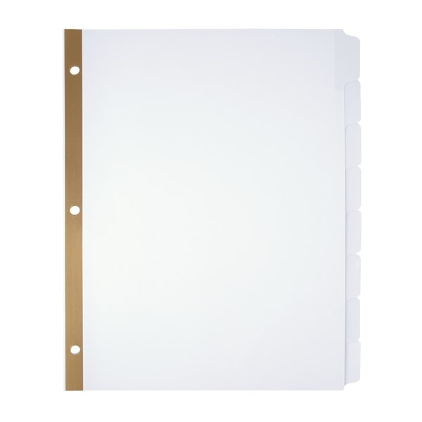 slide 1 of 2, Office Depot Brand Erasable Big Tab Dividers, 8-Tab, White, Pack Of 2 Sets, 2 ct