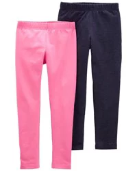 Carter's Carters Kid 2-Pack Pink & Denim Leggings Pink 8