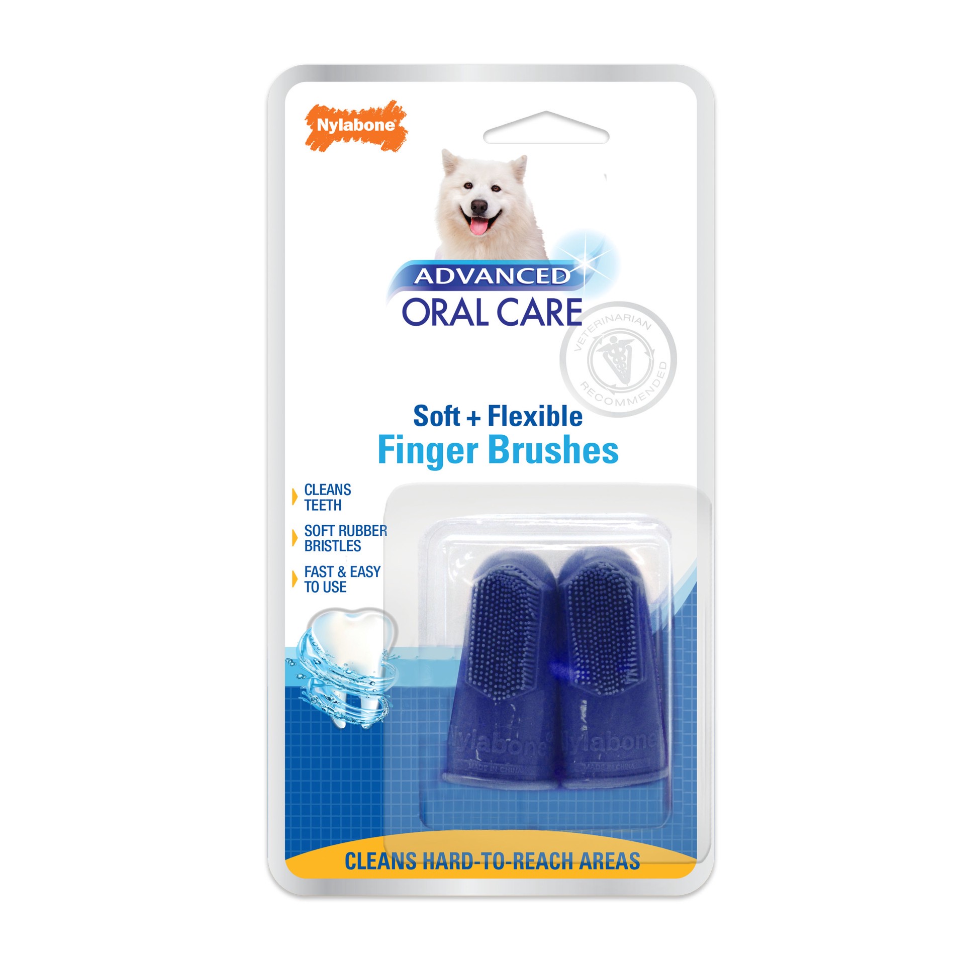 slide 1 of 8, Nylabone Advanced Oral Care Finger Brush - 2 count, 2 ct